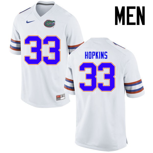 Florida Gators Men #33 Tyriek Hopkins College Football Jerseys White